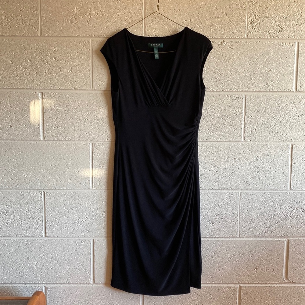 Black draped Ralph Lauren dress size 8